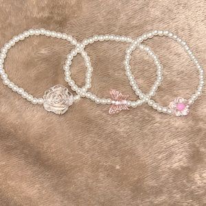 ⭐️3 kid sized handmade beaded bracelets 🦋🌹🌸